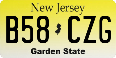 NJ license plate B58CZG