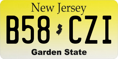 NJ license plate B58CZI