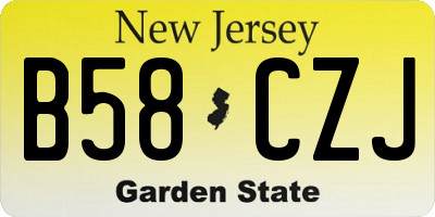 NJ license plate B58CZJ
