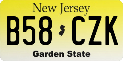 NJ license plate B58CZK