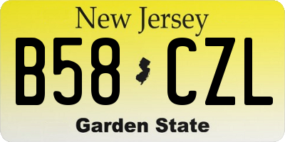 NJ license plate B58CZL