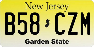 NJ license plate B58CZM