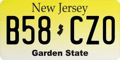NJ license plate B58CZO