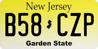 NJ license plate B58CZP