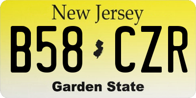 NJ license plate B58CZR