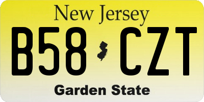 NJ license plate B58CZT