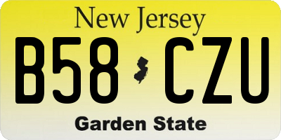 NJ license plate B58CZU