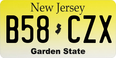 NJ license plate B58CZX