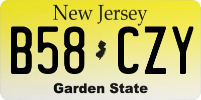 NJ license plate B58CZY