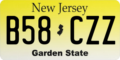 NJ license plate B58CZZ