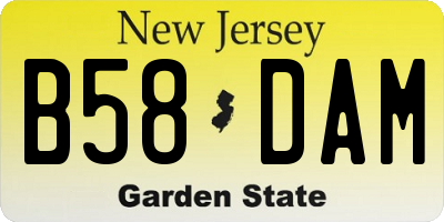 NJ license plate B58DAM