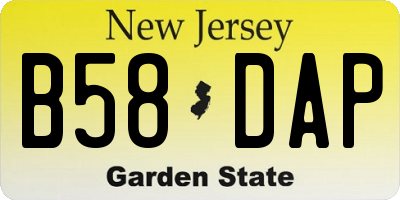 NJ license plate B58DAP