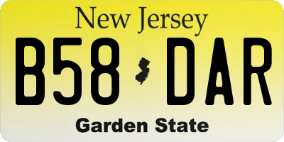 NJ license plate B58DAR