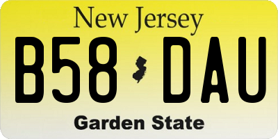 NJ license plate B58DAU