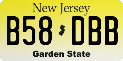 NJ license plate B58DBB