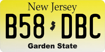 NJ license plate B58DBC
