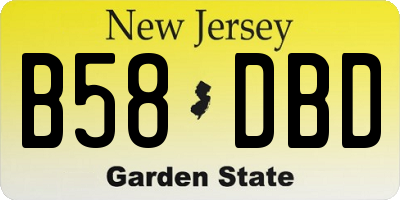 NJ license plate B58DBD