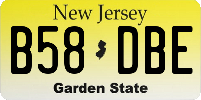 NJ license plate B58DBE