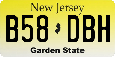 NJ license plate B58DBH