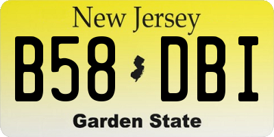 NJ license plate B58DBI