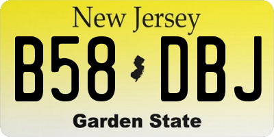 NJ license plate B58DBJ