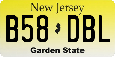 NJ license plate B58DBL