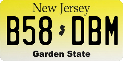 NJ license plate B58DBM