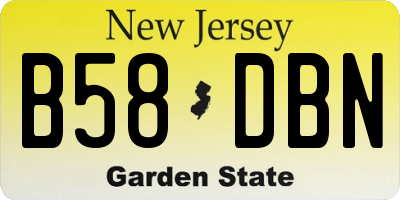 NJ license plate B58DBN