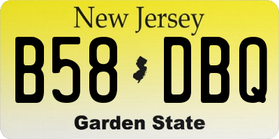 NJ license plate B58DBQ