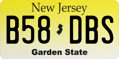 NJ license plate B58DBS