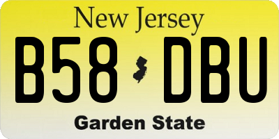 NJ license plate B58DBU