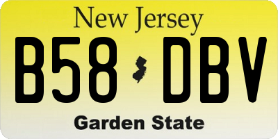 NJ license plate B58DBV