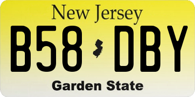 NJ license plate B58DBY