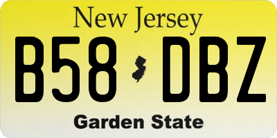 NJ license plate B58DBZ