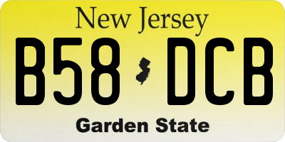 NJ license plate B58DCB