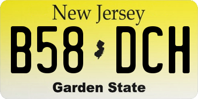 NJ license plate B58DCH