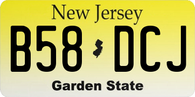 NJ license plate B58DCJ