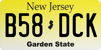 NJ license plate B58DCK