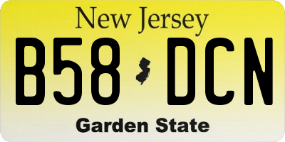 NJ license plate B58DCN