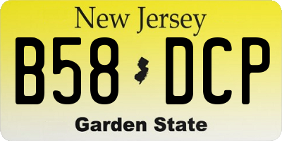 NJ license plate B58DCP