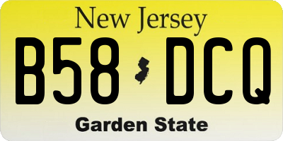 NJ license plate B58DCQ