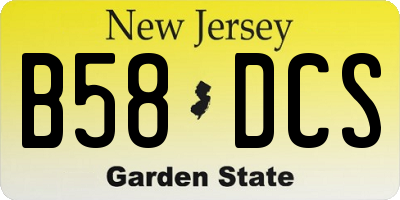 NJ license plate B58DCS