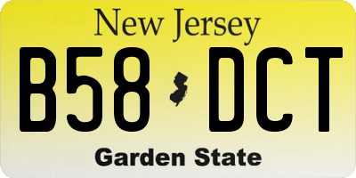 NJ license plate B58DCT