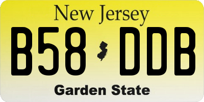 NJ license plate B58DDB
