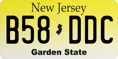 NJ license plate B58DDC