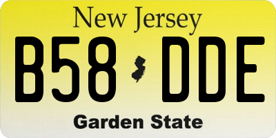 NJ license plate B58DDE