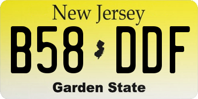 NJ license plate B58DDF