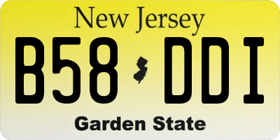 NJ license plate B58DDI