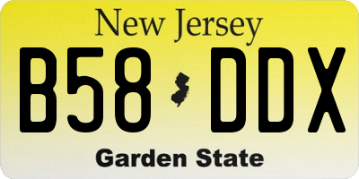 NJ license plate B58DDX