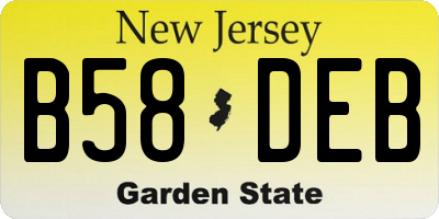 NJ license plate B58DEB
